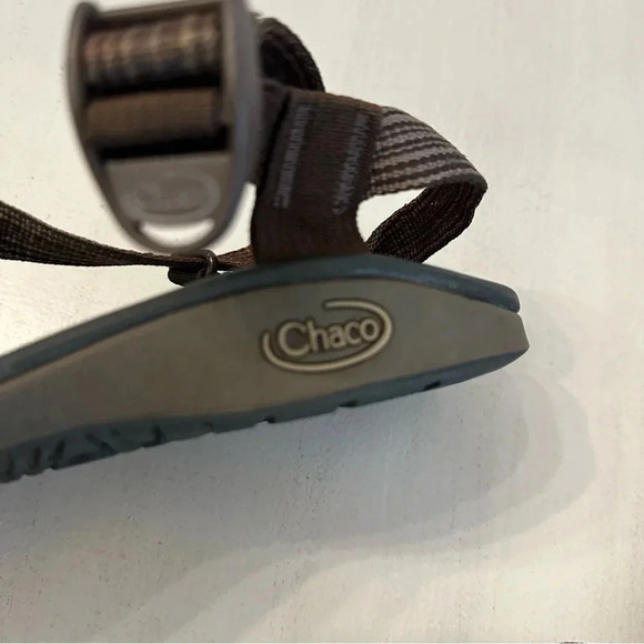 Chaco Mens Brown Eco Tread Non Marking Toe Loop Adjustable Strap Shoes Sz 10 GUC - Picture 8 of 11